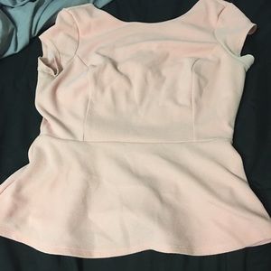 Pink peplum blouse